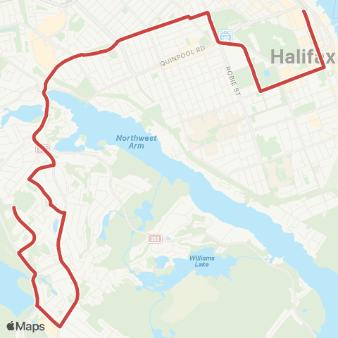 Halifax Transit Cowie Hill Express map
