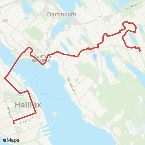Halifax Transit Woodlawn Express map