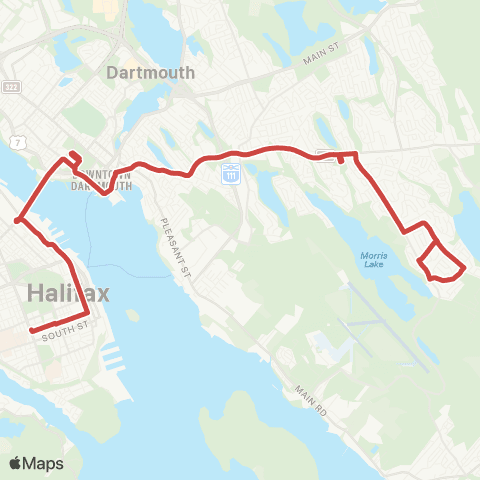 Halifax Transit Caldwell Express map