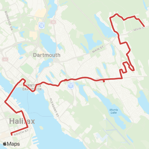 Halifax Transit Auburn Express map