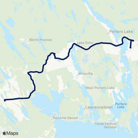 Halifax Transit Preston-Porters Lake-Grand Desert map