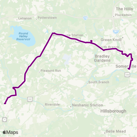 Hunterdon LINK Flemington - RVCC - Bridgewater Commons Mall map
