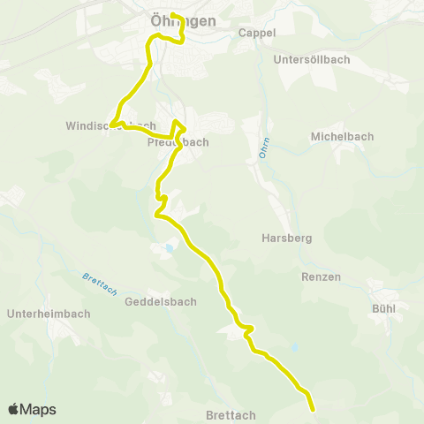  Heilbronner · Hohenloher · Haller Nahverkehr GmbH Gleichen - Buchhorn - Pfedelbach - Windischenbach - Öhringen map