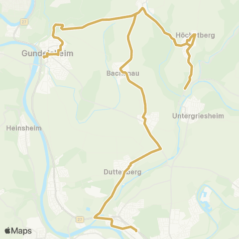  Heilbronner · Hohenloher · Haller Nahverkehr GmbH Böttingen - Gundelsheim - Höchstberg - Duttenberg - Offenau - Bad Friedrichshall map