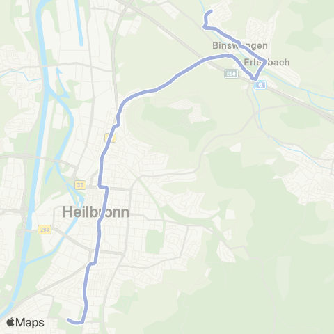 Heilbronner · Hohenloher · Haller Nahverkehr GmbH Heilbronn - Erlenbach - Binswangen map