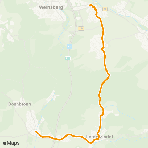  Heilbronner · Hohenloher · Haller Nahverkehr GmbH Untergruppenbach - Unterheinriet - Oberheinriet Lehrensteinsfeld - Ellhofen map