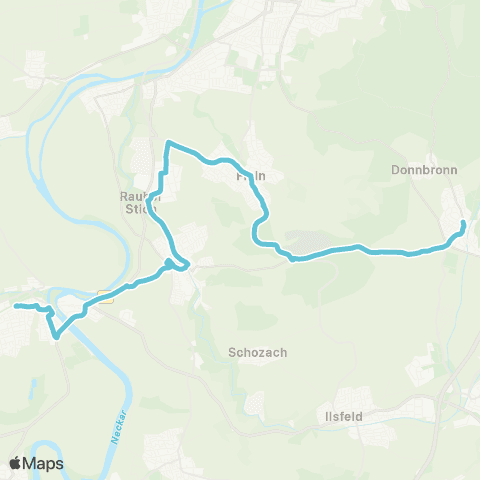  Heilbronner · Hohenloher · Haller Nahverkehr GmbH Untergruppenbach - Flein - Talheim - Lauffen map