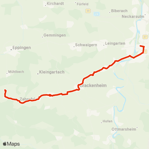  Heilbronner · Hohenloher · Haller Nahverkehr GmbH Heilbronn - Nordheim - Brackenheim - Güglingen - Ochsenburg map
