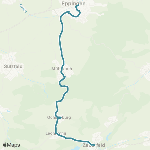  Heilbronner · Hohenloher · Haller Nahverkehr GmbH Zaberfeld - Mühlbach - Eppingen map