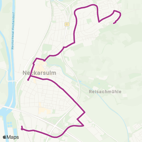  Heilbronner · Hohenloher · Haller Nahverkehr GmbH Neuberg - ZOB / Ballei - Bf Ost - Trendpark - Gewerbegebiet Süd map