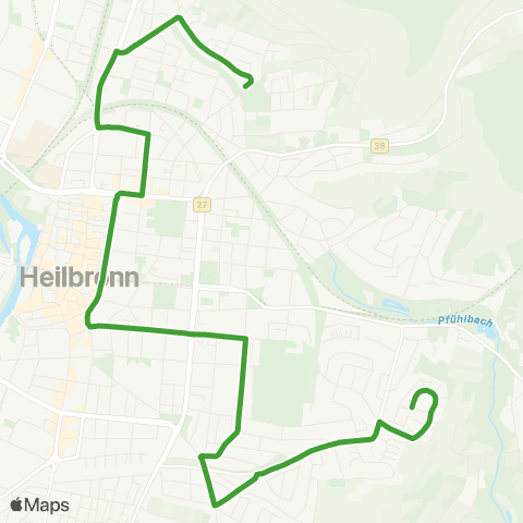  Heilbronner · Hohenloher · Haller Nahverkehr GmbH Badener Hof - Gemmingstal - Allee Post Ost - Harmonie / Kunsthalle - Schickhardtstraße map