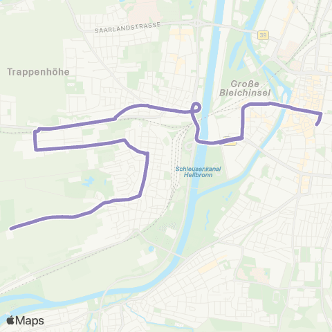  Heilbronner · Hohenloher · Haller Nahverkehr GmbH Westfriedhof - Ziegeleipark - BSZ Haselter - LebensWerkstatt - Helmholtzstraße - Grünewaldschule - HBF - Allee Post map