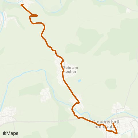  Heilbronner · Hohenloher · Haller Nahverkehr GmbH Neuenstadt a.K. - Kochertürn - Stein ( - Neudenau) map