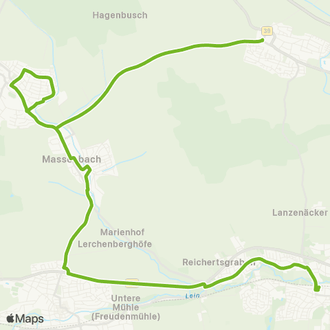  Heilbronner · Hohenloher · Haller Nahverkehr GmbH Leingarten - Massenbach - Massenbachhausen - Kirchhausen map