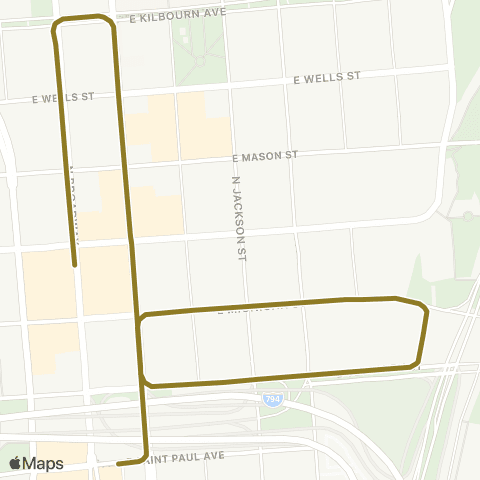 Streetcar L-Line Intermodal Station to Lakefront map