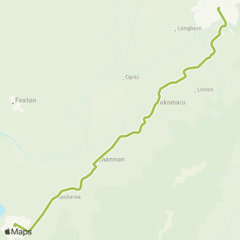 Horizons Regional Council Levin-Palmerston North Off Peak map