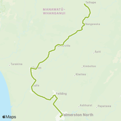 Horizons Regional Council Taihape-Palmerston North map