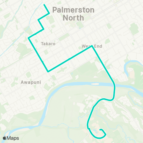Horizons Regional Council City West to Massey map