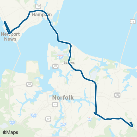 HRT 757x - TCC to NN Shipyard map