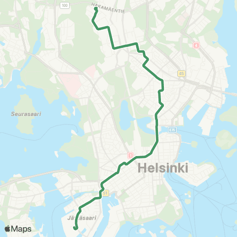 HSL Länsisatama - Päärautatieas. - Kallio - Pasila as. - Ilmala map