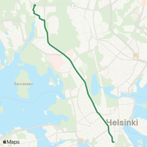 HSL Ullanlinna - Lasipalatsi - Ruskeasuo - Pikku Huopalahti map