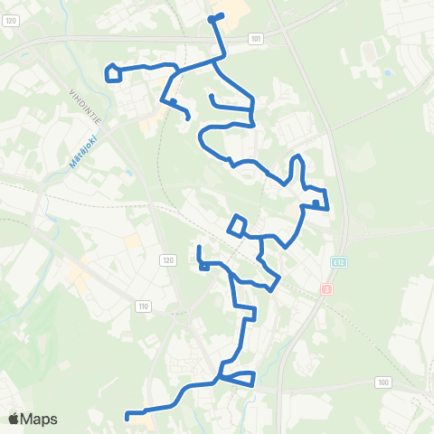 HSL Lassila-Munkkivuori map