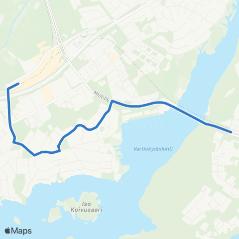 HSL Itäkeskus(M)-Marjaniemi-Rastila(M) map