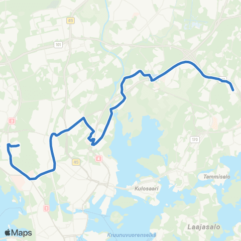 HSL Myllypuro(M)-Viikki-Kumpula-Pasila-Ruskeasuo map