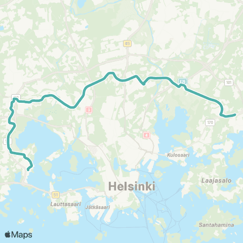 HSL Itäkeskus (M)-Keilaniemi (M) map