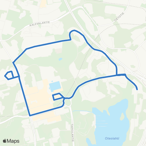 HSL Tapiola-Aarnivalkea-Itäranta-Tapiola map