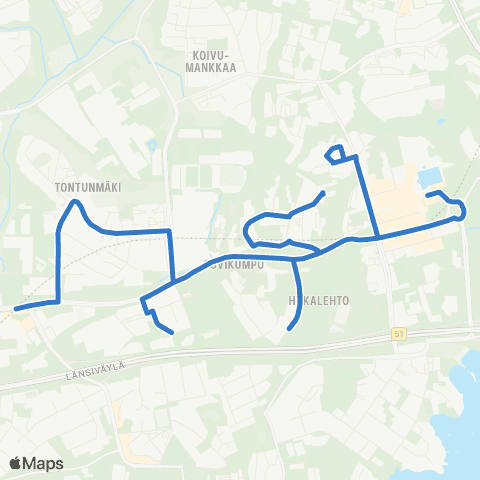 HSL Tapiola-Niittykumpu map