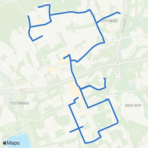 HSL Matinkylä (M)-Matinkallio-Piispankylä-Kuitinmäki map