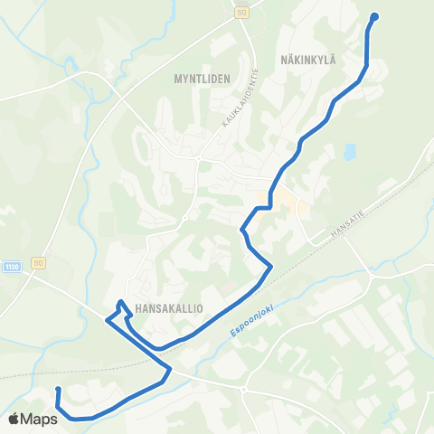 HSL Lasilaakso-Kauklahti-Bassenkylä map