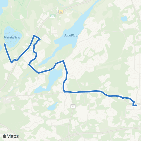 HSL Leppävaara-Viherlaakso-Järvenperä-Högnäs map