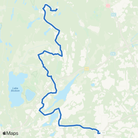 HSL Leppävaara-Viherlaakso-Perusmäki-Kalajärvi-Serena map