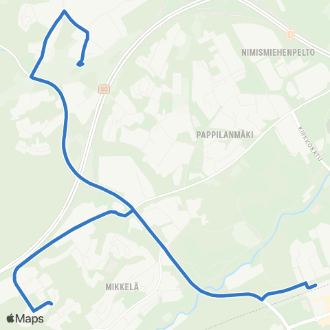 HSL Espoon keskus-Mikkelä-Hirvisuo map