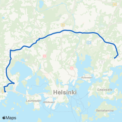 HSL Itäkeskus(M)-Leppävaara Tapiola(M)-Westendinasema map