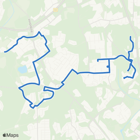 HSL Kaivoksela-Myyrmäki-Hämeenkylä map