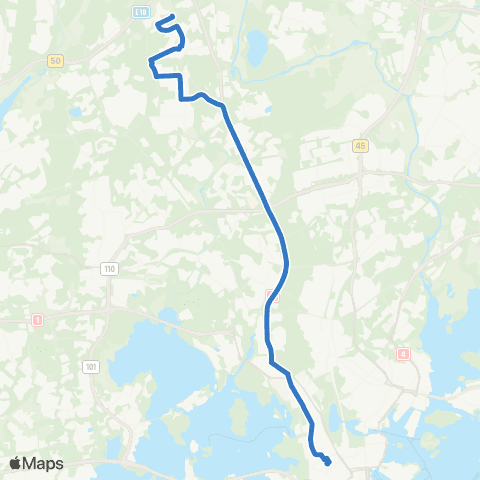 HSL Kamppi-Martinlaakso-Vantaankoski map