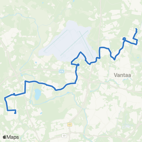 HSL Peijas-Ruskeasanta-Aviapolis-Ylästö-Myyrmäki map