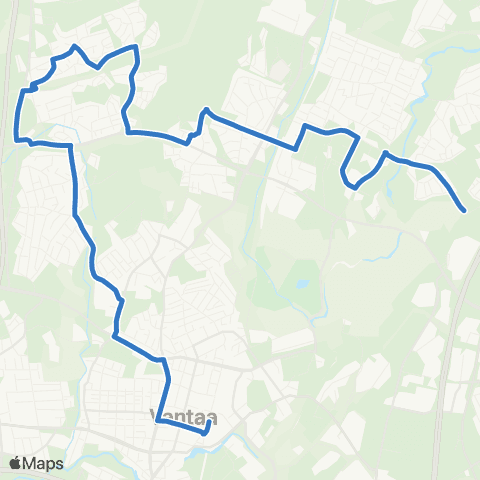 HSL Tikkurila-Ilola-Leinelä-Koivukylä-Havukoski-Päiväkumpu map