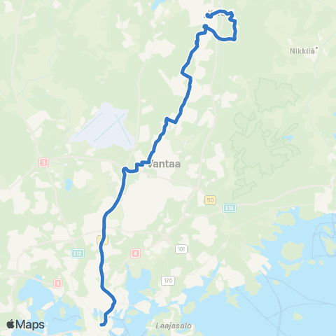 HSL Hakaniemi-Ilola-Korso map