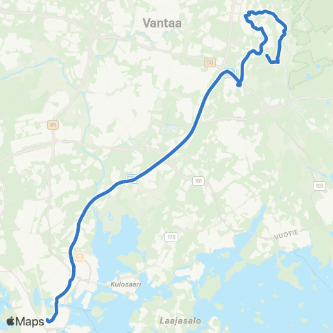 HSL Rautatientori-Nissas map
