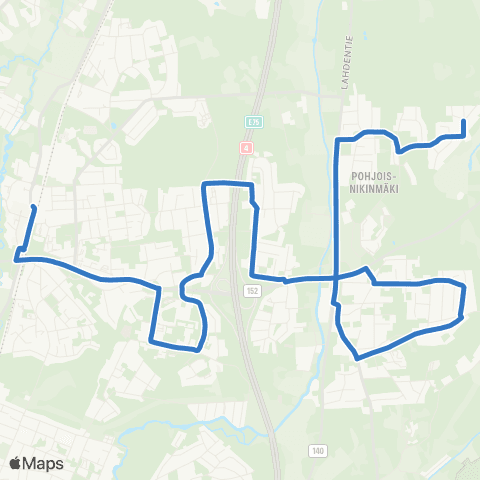 HSL Pohjois-Nikinmäki-Nikinmäki-Mikkola-Korso map
