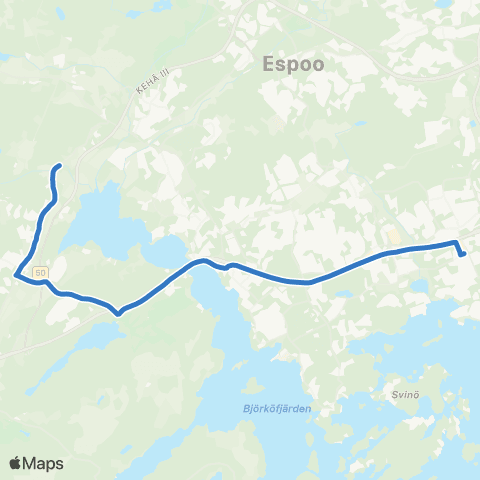HSL Matinkylä (M)-Sarvvik-Masala-Jorvas map