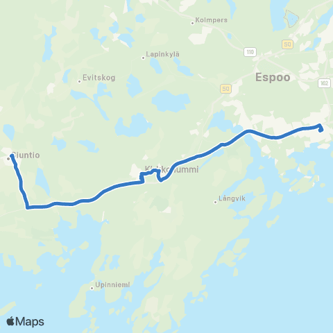 HSL Kirkkonummi-Siuntio map