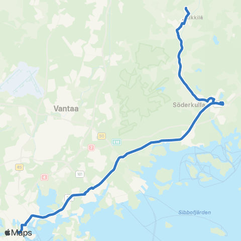 HSL Itäkeskus-Östersundom-Söderkulla-Nikkilä map