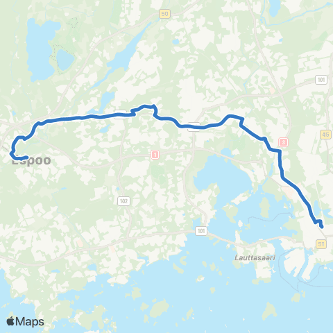 HSL Elielinaukio-Leppävaara-Espoon keskus map