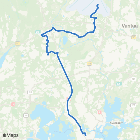 HSL Elielinaukio-Myyrmäki-Ylästö-Lentoasema map