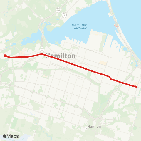 HSR B-Line Express map